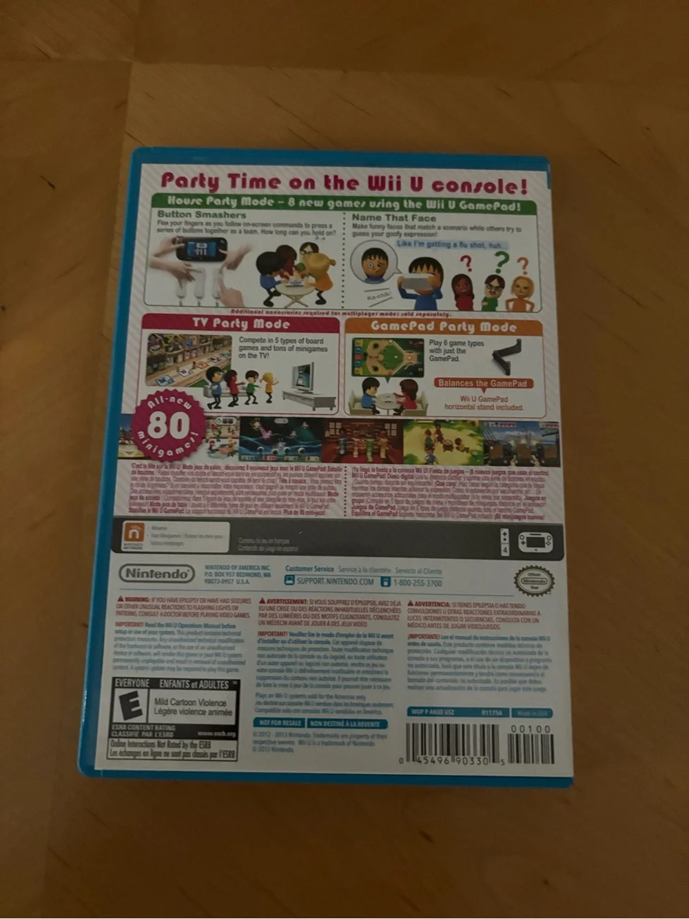 Nintendo Wii Party U - Teal Blue Case with Colorful Artwork